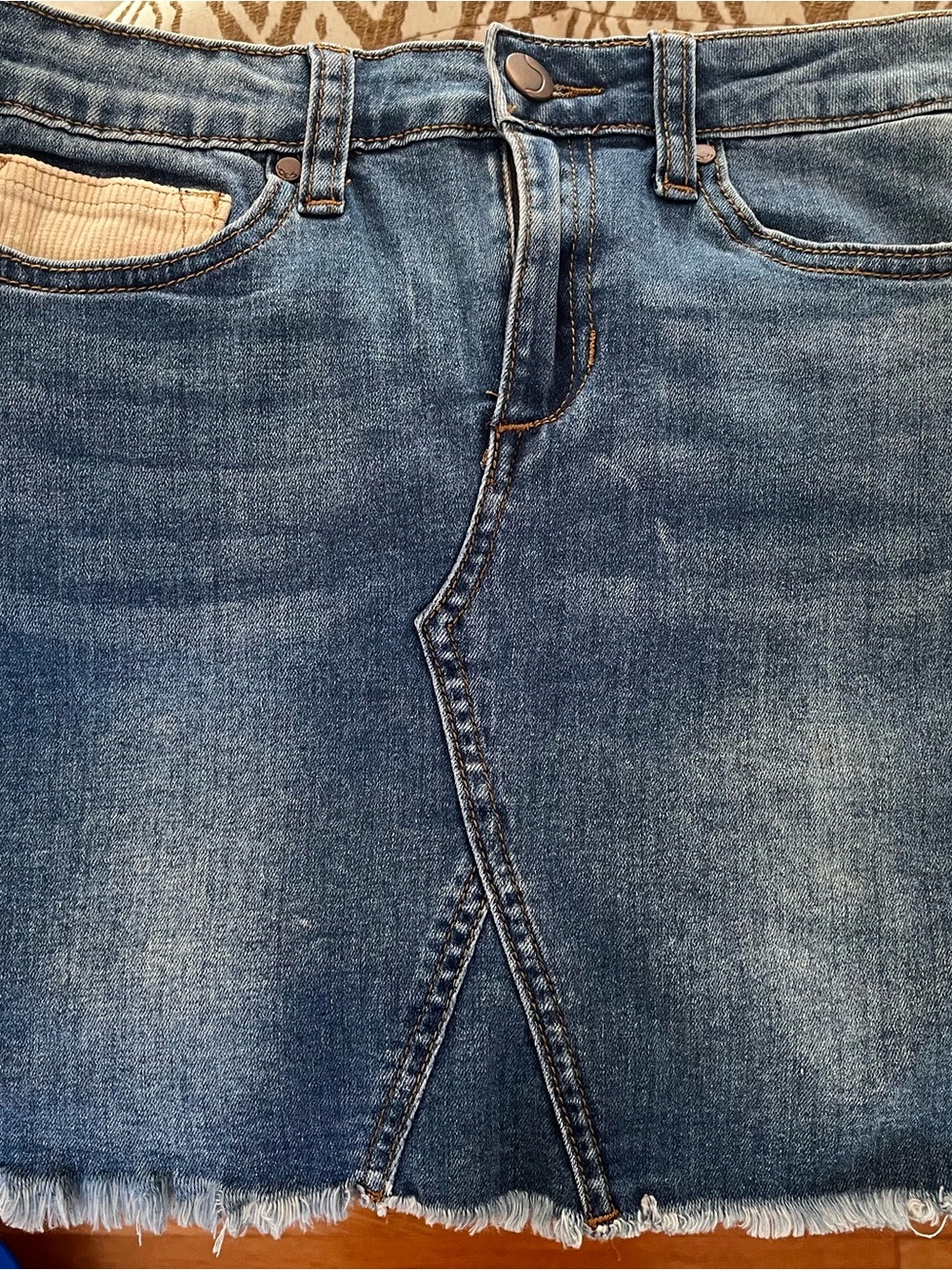 Joe's Jeans Girls Distressed Blue Denim Mini Skirt with Raw Hem